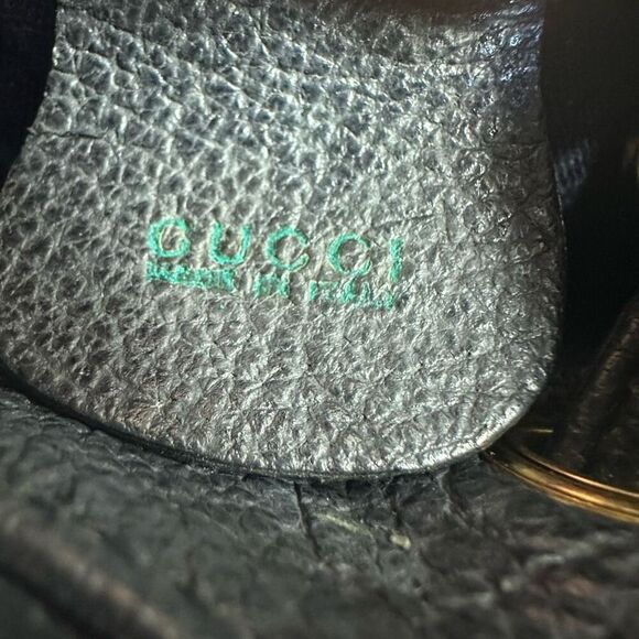 Gucci Bamboo Vintage Suede Backpack Navy Blue - Picture 3 of 16